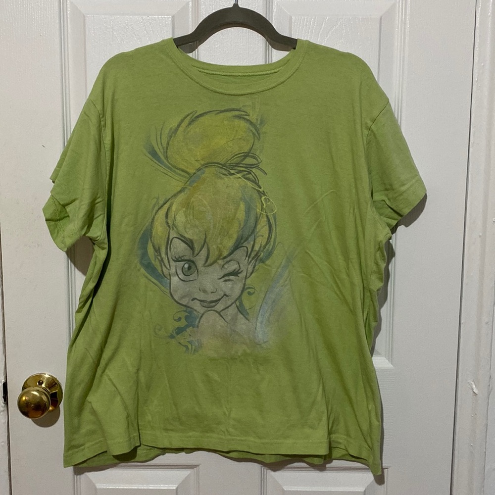 Disney Store Green Tinkerbell Short Sleeve Shirt Plus 2XL Vintage